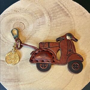 Pratesi Brown Leather Vespa Key Holder Made in Italy